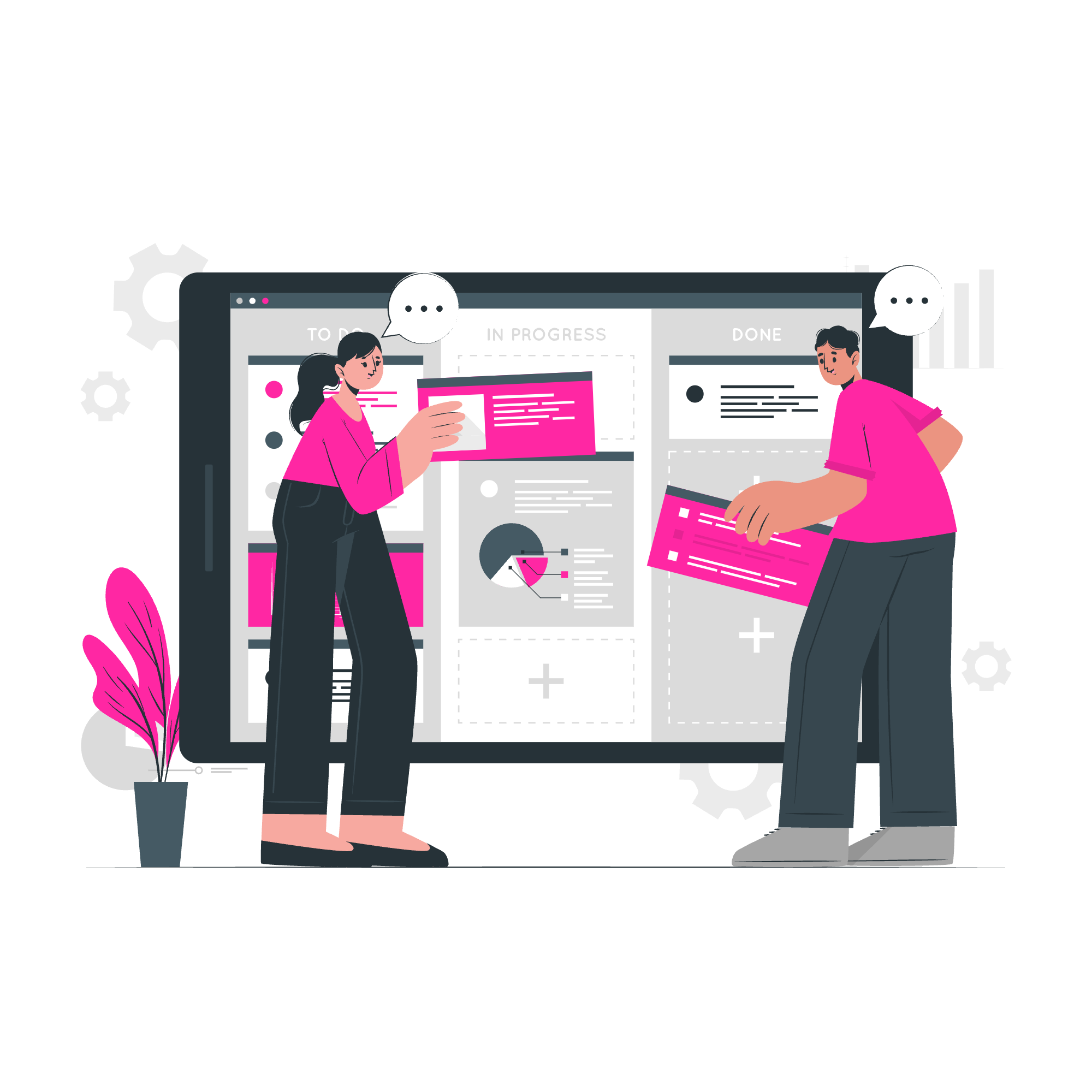 Illustration eines kreativen Arbeitsplatzes